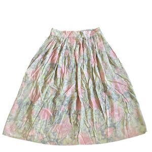The Villager‎ Petite Floral Pleated Midi Skirt Size 12 Vintage